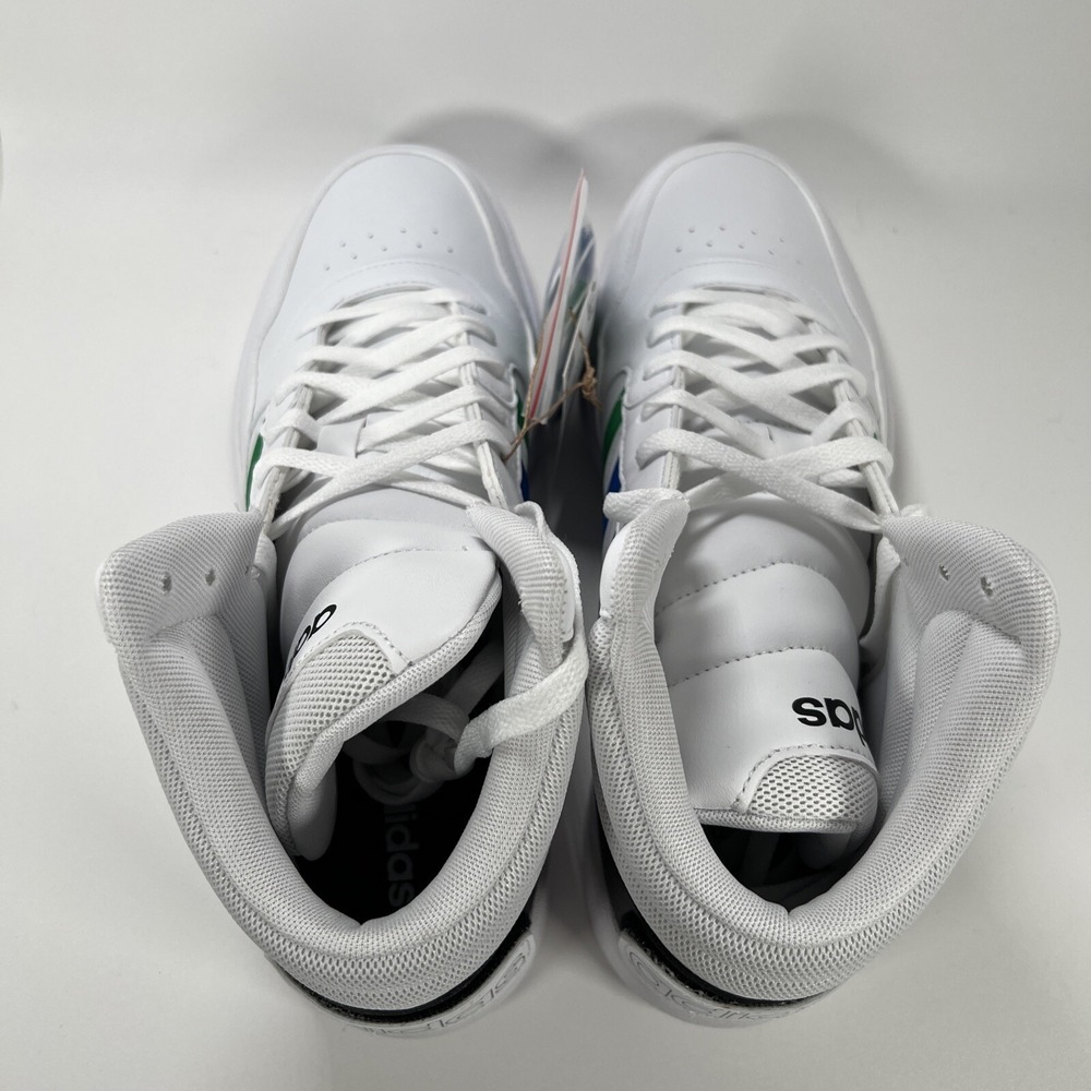 NEW adidas Men's 11.5‎ Hoops 3.0 Mid Basketball Shoe White/Green/Team Royal Blue - Picture 7 of 16